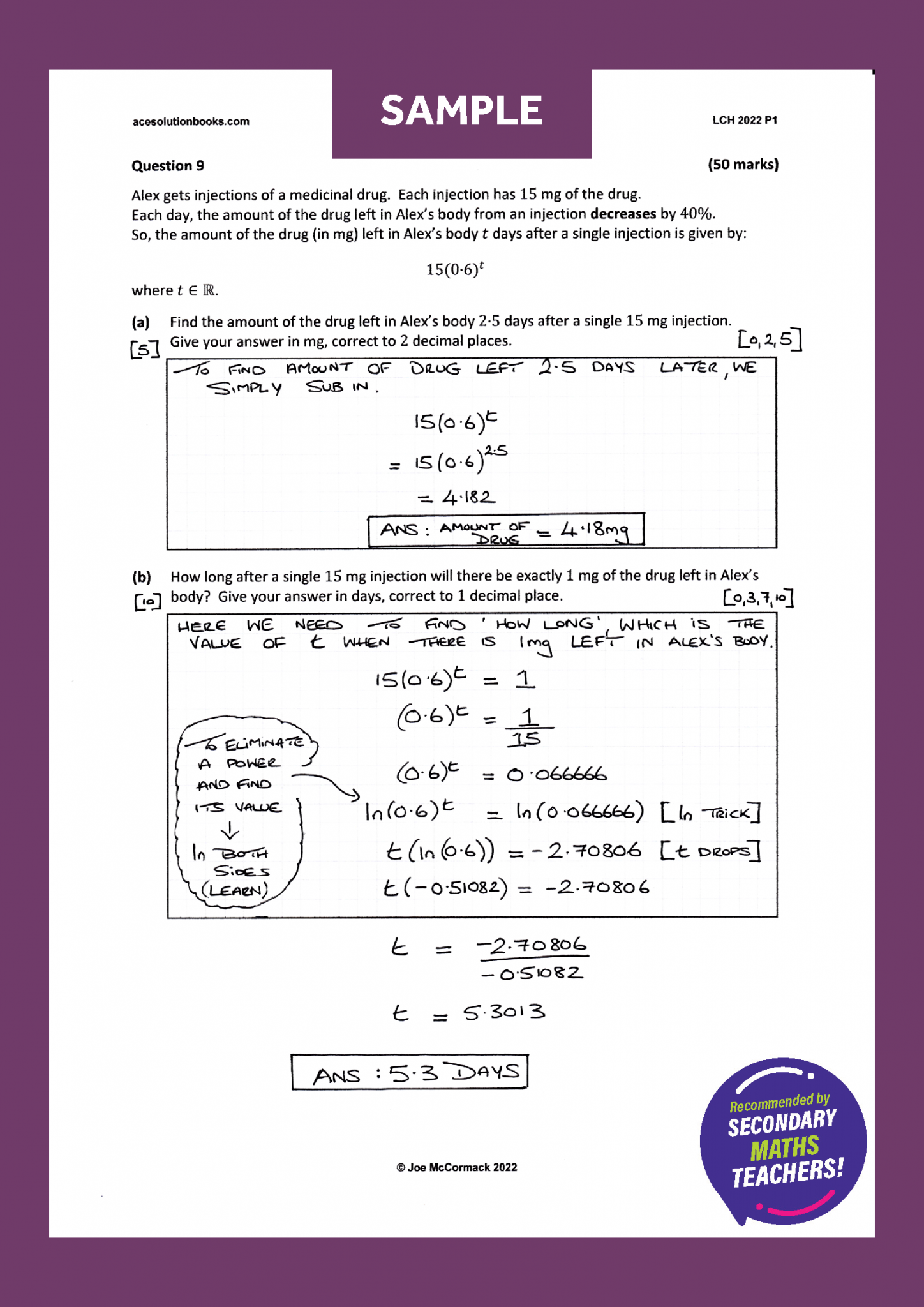 Ace Math Notes Pdf ACE Maths Books 2026 - ACE Solution Books - Joe McCormack